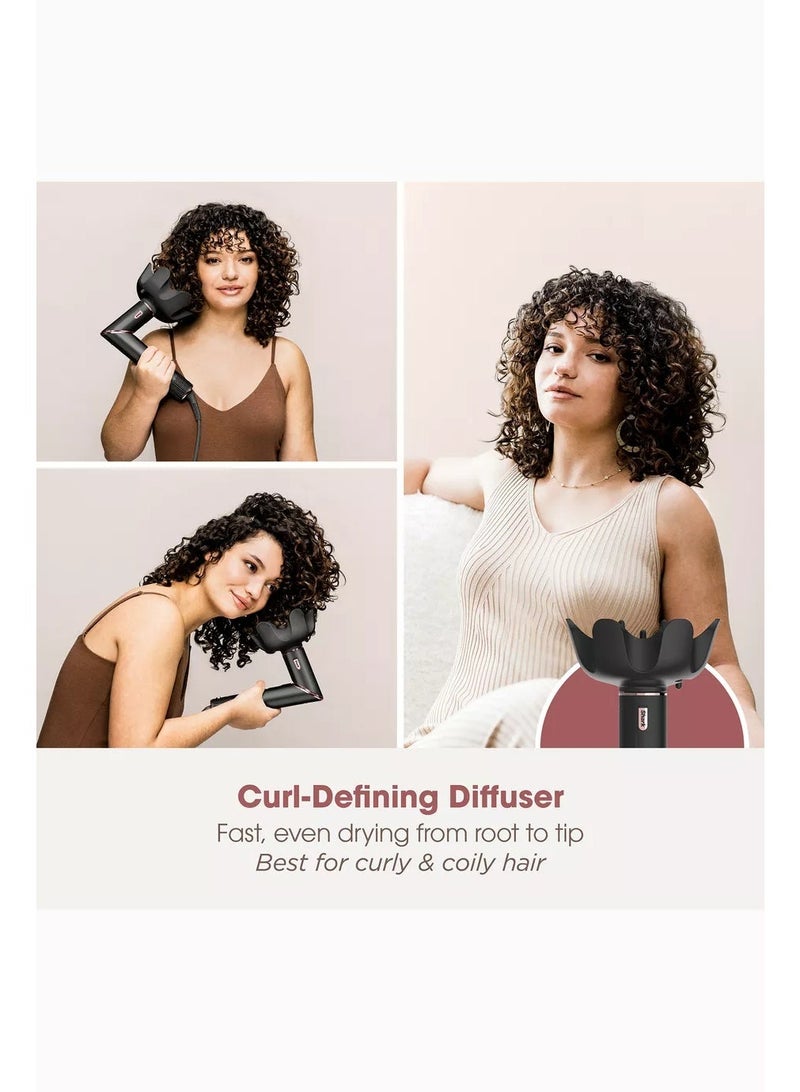 شارك جهاز تصفيف وتجفيف الشعر Shark FlexStyle® 5 في 1 مع حقيبة تخزين، قوي وخفيف الوزن، نظام تصفيف وتجفيف الشعر بالهواء باللونين الأسود والذهبي الوردي HDD440SM - Image 4